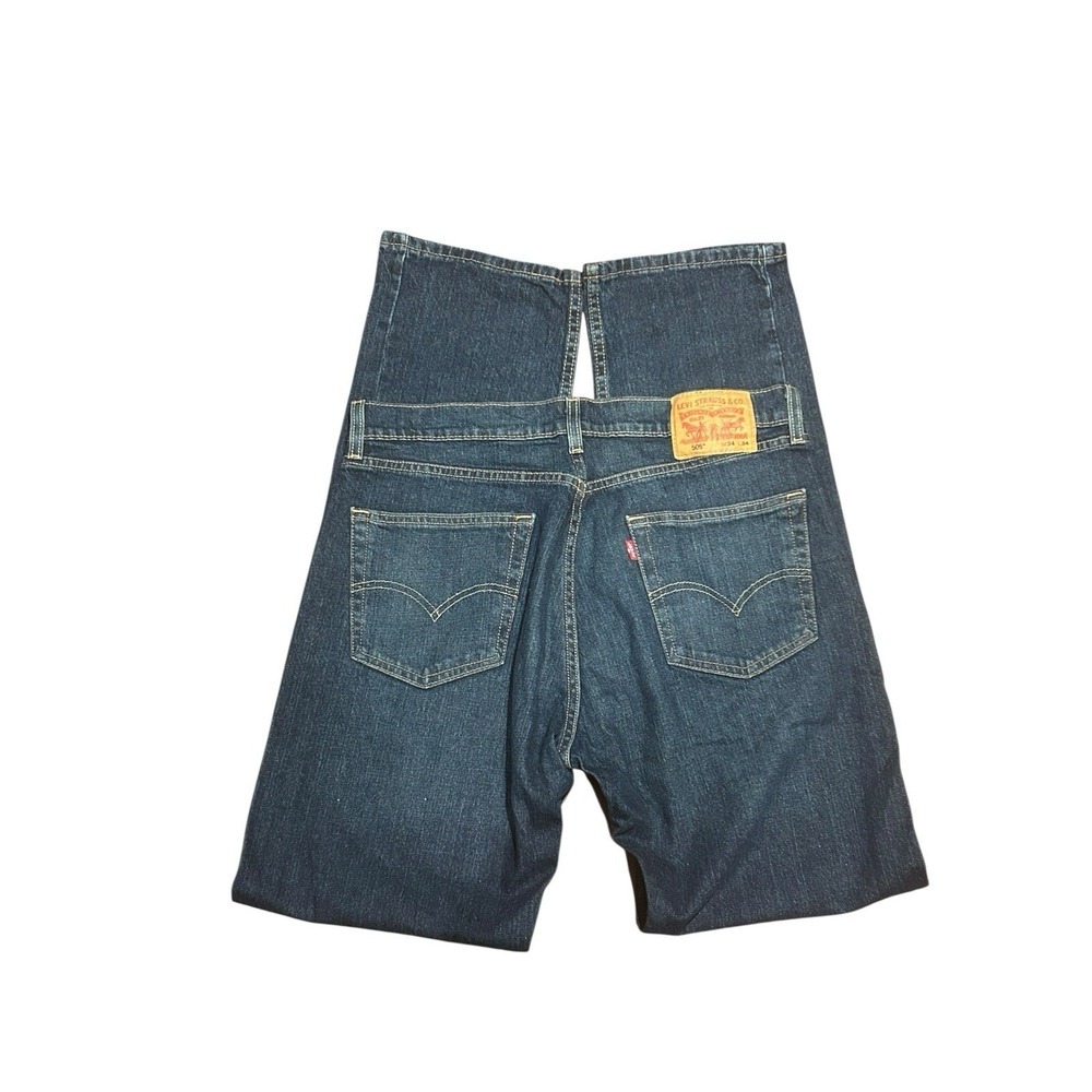 Levi's 505 Jeans Men's Size 34x34 Straight Leg Denim Blue Jeans Pants Dark Wash